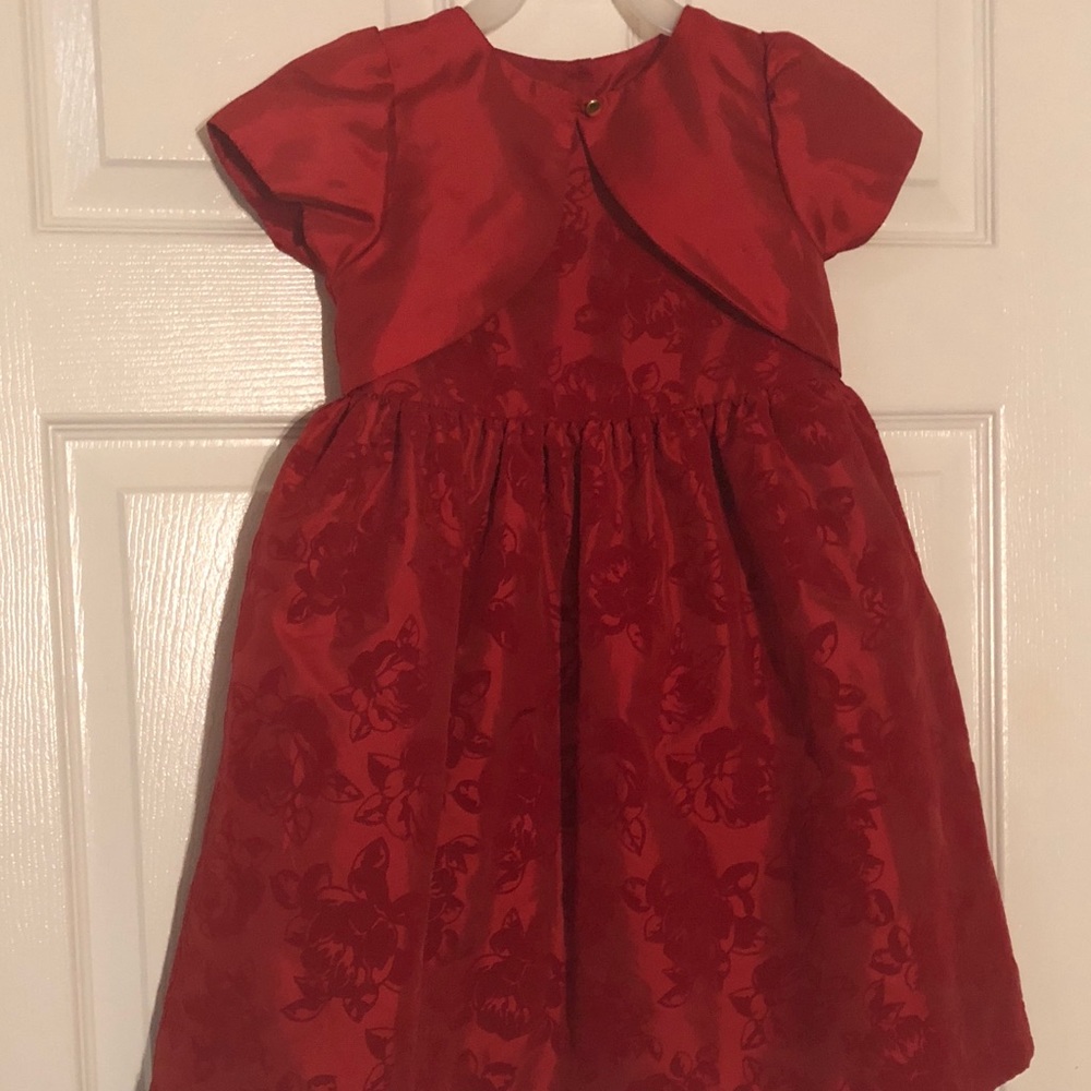 Girl’s red Sunday dress